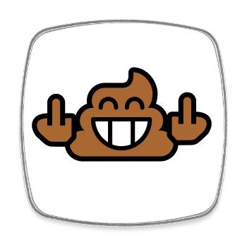 Emoji Caca Stinkfingers 3c - Magnet carré - blanc - Devant