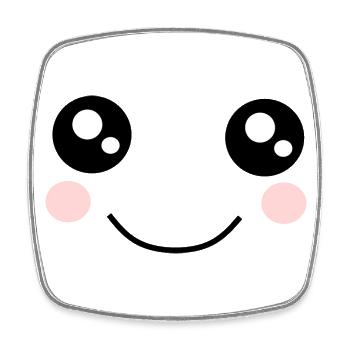 Kawaii, eyes, face - Square fridge magnet - white - Front