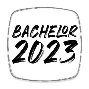 Bachelor 2023 - Viereckiger Kühlschrankmagnet - Weiß - Vorne