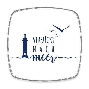 Verrückt nach Meer - Wellen Nordsee - Viereckiger Kühlschrankmagnet - Weiß - Vorne