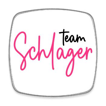 Team Schlager - Schlagermusik - Schlagerparty - Viereckiger Kühlschrankmagnet - Weiß - Vorne