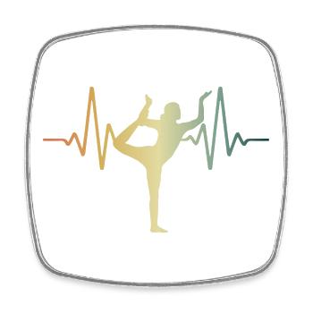 Rythme cardiaque, Yoga, ECG, Pouls, Fréquence cardiaque - Magnet carré - blanc - Devant