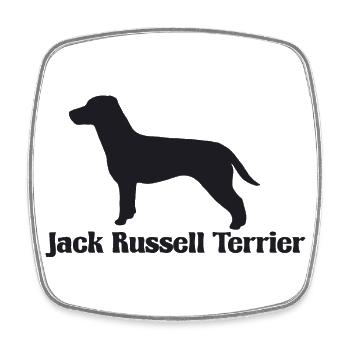 Jack Russell Terrier Silhouette - Viereckiger Kühlschrankmagnet - Weiß - Vorne