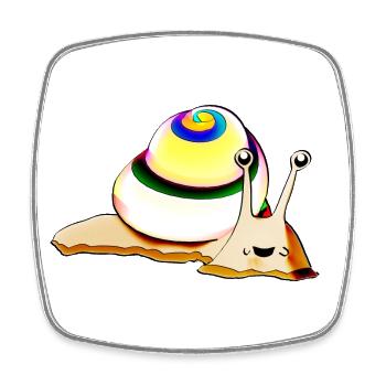 Snail - Square fridge magnet - white - Front