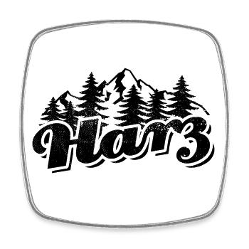 Harz - Wald und Berge Wandern Erholung - Viereckiger Kühlschrankmagnet - Weiß - Vorne
