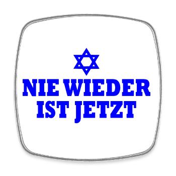 Nie wieder ist jetzt - Viereckiger Kühlschrankmagnet - Weiß - Vorne