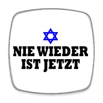 Nie wieder ist jetzt - Viereckiger Kühlschrankmagnet - Weiß - Vorne