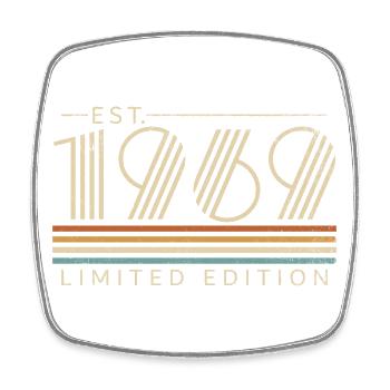 Vintage 1969 né Vintage rétro anniversaire - Magnet carré - blanc - Devant