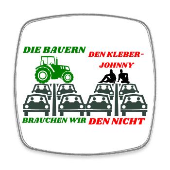 Bauern Ja Kleber Nein - Viereckiger Kühlschrankmagnet - Weiß - Vorne