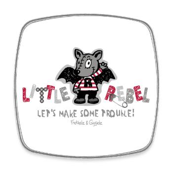 Little Rebel - Let's make some trouble - Square fridge magnet - white - Front