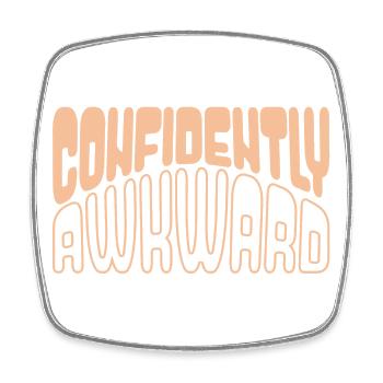 Confidently awkward in yellow - Square fridge magnet - white - Front