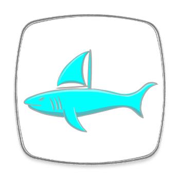 Sailor Shark - Sailing Shark - Square fridge magnet - white - Front