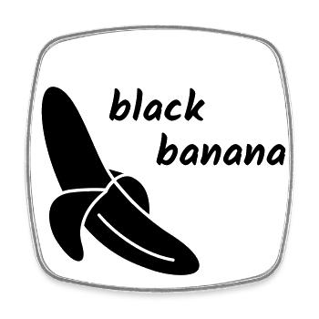 Black Banana - Viereckiger Kühlschrankmagnet - Weiß - Vorne