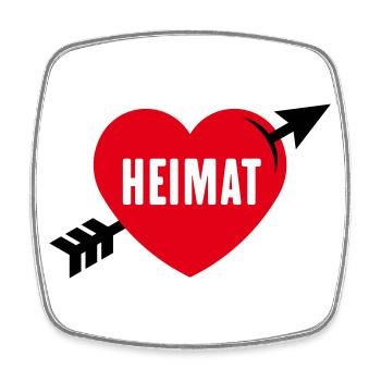 Heimatliebe (Heimat, Heimatland, Heimatstadt / 3C) - Viereckiger Kühlschrankmagnet - Weiß - Vorne