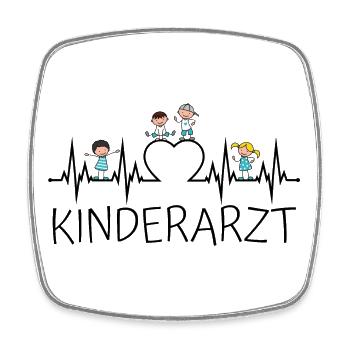Kinderarzt Kinder Arzt Herzschlag Herz EKG - Viereckiger Kühlschrankmagnet - Weiß - Vorne
