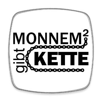 Monnem² gibt Kette - Viereckiger Kühlschrankmagnet - Weiß - Vorne