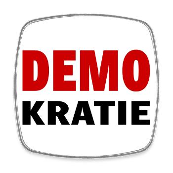 DEMO KRATIE - Demonstrationen Demokratie Geschenk - Viereckiger Kühlschrankmagnet - Weiß - Vorne