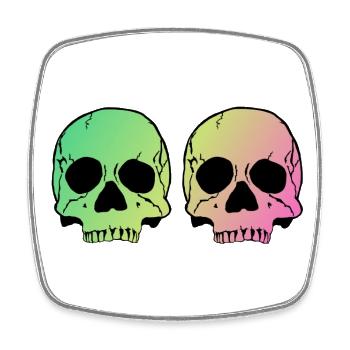 Two skulls - Viereckiger Kühlschrankmagnet - Weiß - Vorne