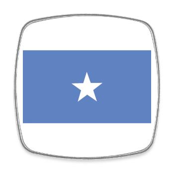 Drapeau de la Somalie - Magnet carré - blanc - Devant
