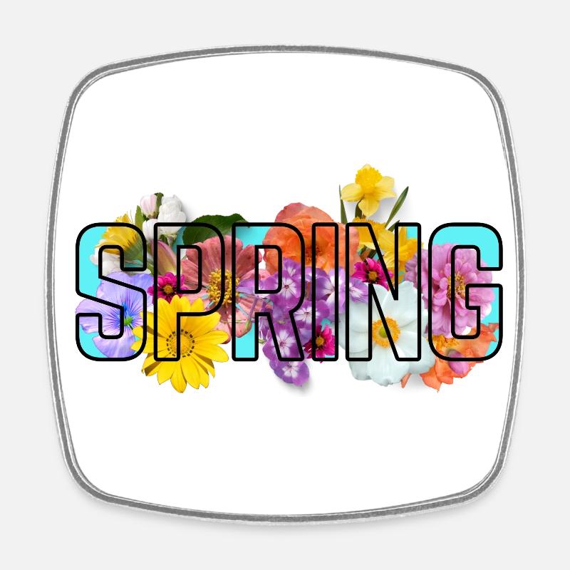 Blue Spring - Square fridge magnet - white