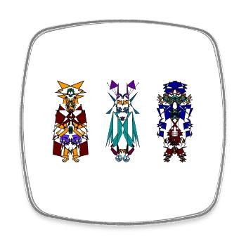 3-Kachinas - Viereckiger Kühlschrankmagnet - Weiß - Vorne