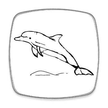 Springender Delphin Geschenk - Viereckiger Kühlschrankmagnet - Weiß - Vorne