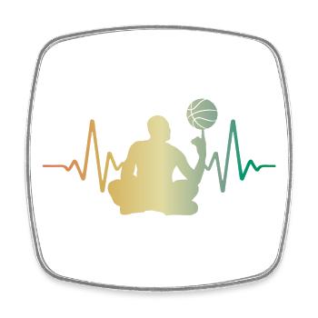 Herzschlag Basketball Puls EKG - Viereckiger Kühlschrankmagnet - Weiß - Vorne