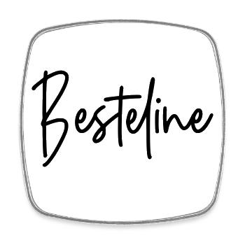 Besteline (Farbwechsel möglich) - beste Freundin - Viereckiger Kühlschrankmagnet - Weiß - Vorne