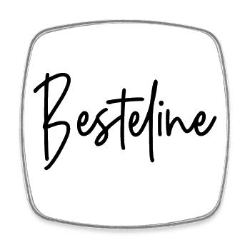 Besteline - beste Freundin - beste Freunde - Viereckiger Kühlschrankmagnet - Weiß - Vorne