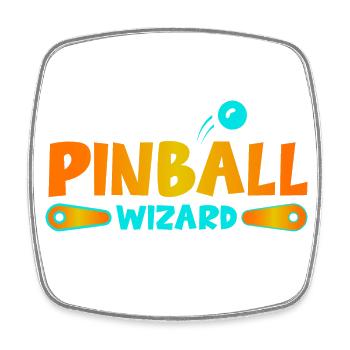 Flipper spielen Flipperautomat Pinball Wizard - Magnet carré - blanc - Devant