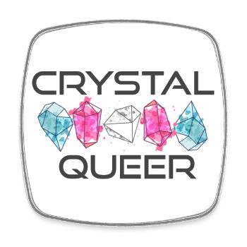 Crystal Queer Trans Pride Regenbogen Kristalle - Viereckiger Kühlschrankmagnet - Weiß - Vorne