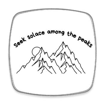 Seek solace in the peaks - Square fridge magnet - white - Front