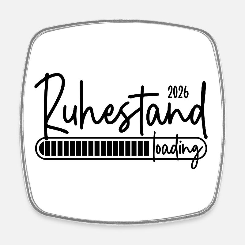 Ruhestand 2026 loading - Viereckiger Kühlschrankmagnet - Weiß