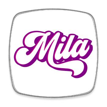 Mila | Farben änderbar - Viereckiger Kühlschrankmagnet - Weiß - Vorne