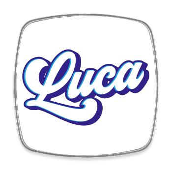 Luca | Farben änderbar - Viereckiger Kühlschrankmagnet - Weiß - Vorne