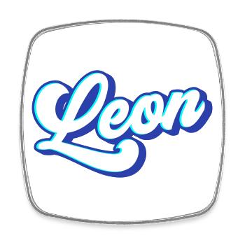 Leon | Colors changeable - Square fridge magnet - white - Front