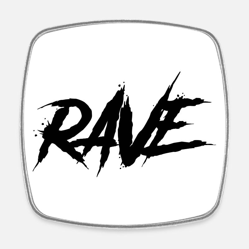 RAVE - Magnet carré - blanc