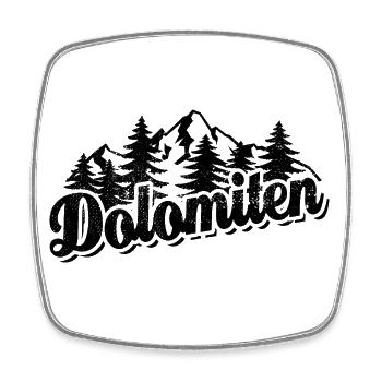 Dolomiten - Wald und Berge Wandern Erholung - Viereckiger Kühlschrankmagnet - Weiß - Vorne