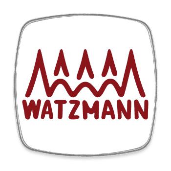 Watzmann-Schriftzug, Alpen Berge im Hintergrund - Viereckiger Kühlschrankmagnet - Weiß - Vorne