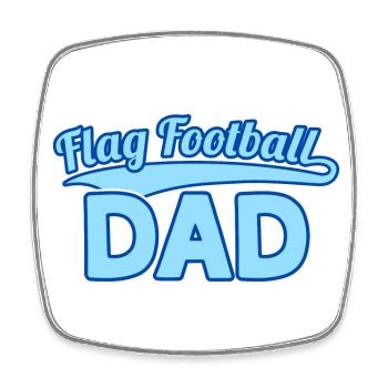 Flag Football Dad Vater - Magnet carré - blanc - Devant