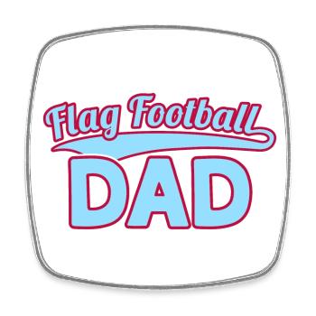 Flag Football Dad - Vater - Magnet carré - blanc - Devant