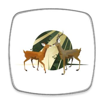 roedeer_01 - Square fridge magnet - white - Front