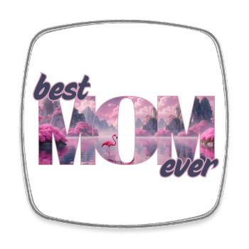 Flamingos in einer Traumwelt - best Mom ever - Viereckiger Kühlschrankmagnet - Weiß - Vorne
