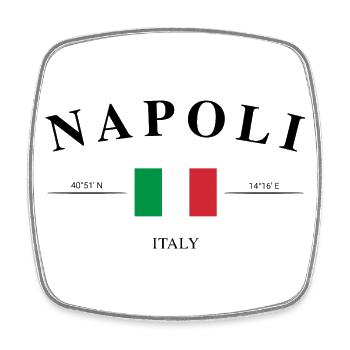 Napoli Italie Coordonnées Voyage Souvenir - Magnet carré - blanc - Devant
