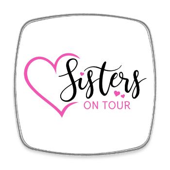 Sister Sisters Siblings Sisters on tour - Square fridge magnet - white - Front