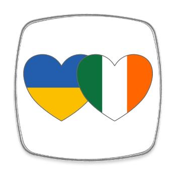 Ukraine Ireland Flag Heart - Square fridge magnet - white - Front