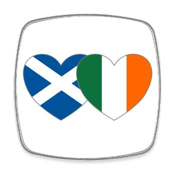 Scotland Ireland Flag Heart - Square fridge magnet - white - Front