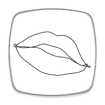 Dessin kussmund - Magnet carré - blanc - Devant