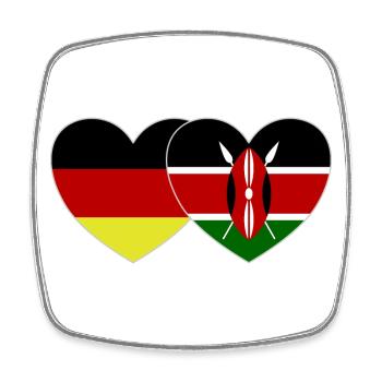 Deutschland Kenia Flagge Herz - Viereckiger Kühlschrankmagnet - Weiß - Vorne