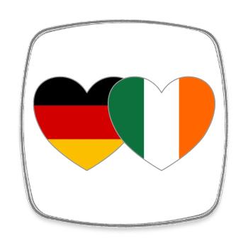 Deutschland Irland Flagge Herz - Viereckiger Kühlschrankmagnet - Weiß - Vorne
